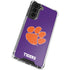Clemson University Tiger Print Purple Galaxy S21 FE Clear Case